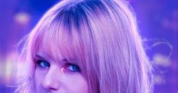 Portrait of Jessica Williamson with stylish blonde hair, a confident expression, and vibrant purple city lights in the background.