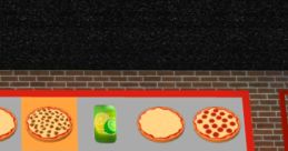 Pizza menu featuring various toppings and bases, highlighting choices for "Work at a Pizza Place" game.