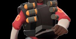 Demoman from Team Fortress 2, grinning with explosives, ready for action with signature grenade launcher and stickies.