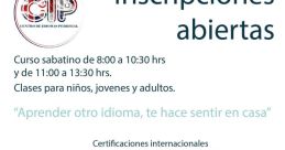 Inscripciones abiertas en Centro de Idiomas ECC para cursos de inglés, francés, italiano y chino para todas las edades.