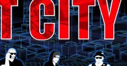 Three characters from Fat City stand against a digital backdrop, showcasing the game's unique art style and urban theme.