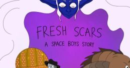 Cover of 'Fresh Scars: A Space Boys Story' featuring colorful characters and mystical themes in a vibrant design.