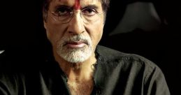 Amitabh Bachchan in "Sarkar," portraying a powerful character with intensity and a dramatic presence.