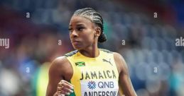 Jamaican athlete Britany Andrade competes in track and field, showcasing determination and athleticism at Belgrade 2022.