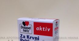 Doppelherz aktiv supplement for normal blood pressure, containing essential vitamins and minerals for heart health.