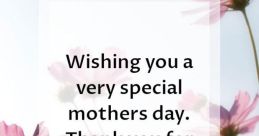 Beautiful Mother's Day greeting with heartfelt message, surrounded by blooming flowers, celebrating love and appreciation.