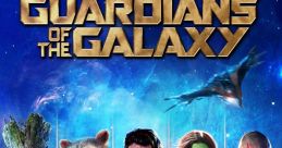 Guardians of the Galaxy team featuring Star-Lord, Gamora, Drax, Rocket, and Groot in vibrant cosmic backdrop.