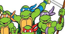 The Teenage Mutant Ninja Turtles pose together, ready for action with weapons, showcasing their iconic colorful bandanas.