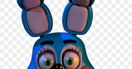 Toy Bonnie from Five Nights at Freddy's 2, featuring a playful blue bunny design with expressive eyes and a red bow tie.