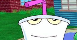 Master Shake relaxes in a tub, showcasing his quirky personality from Aqua Teen Hunger Force. Fun and humor in animation!