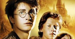 Harry Potter, Ron, and Hermione face new adventures in "Harry Potter and the Prisoner of Azkaban" poster with Hogwarts castle.