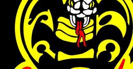 Cobra Kai logo featuring a striking snake design in yellow and red, embodying the show's martial arts spirit.