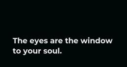 Eyes are the windows to the soul The first that comes to mind when thinking about the phrase "Eyes are the windows to the