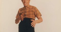 Ed Grimly showcases a quirky pose with a distinct hairstyle, dressed in a plaid shirt and high-waisted pants.