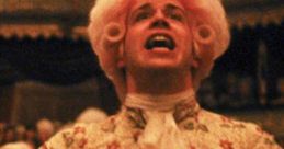 Vibrant scene from "Amadeus," featuring a passionate performance with subtitles, showcasing classical music's dramatic flair.