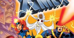 X-Men: The Animated Series showcases iconic characters like Wolverine, Cyclops, and Storm in a vibrant action scene.