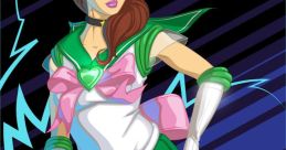 Sailor Jupiter from DiC showcases her powerful aura, dressed in her distinctive green and pink ensemble, ready for action.