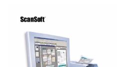 ScanSoft OmniPage 15 user guide featuring a desktop computer and printer for efficient document processing.