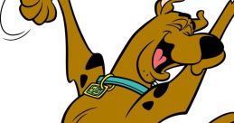 Scooby-Doo joyfully dancing, showcasing his playful personality and iconic collar, perfect for fans of the beloved cartoon.