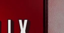 Close-up of a Netflix logo on a red background, highlighting the brand's iconic style in a commercial setting.