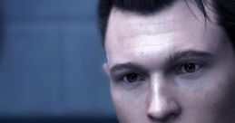 Connor from Detroit Become Human displaying a thoughtful expression, emphasizing his android design and character depth.