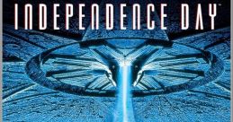 Independence Day movie poster featuring a UFO attacking the White House in a dramatic 4K visual display.