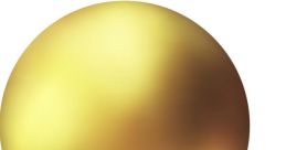 Shiny golden ball with smooth surface and soft shadow, perfect for decorative or sports-related themes.