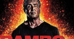 Rambo: Last Blood artwork featuring Sylvester Stallone with a dramatic background, showcasing intense action and emotion.