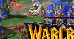 Warcraft III: Reforged gameplay scene with characters, buildings, and a dragon in a lush forest setting.