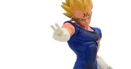 Vegeta figure in signature blue outfit and spiky hair, posing with a confident stance, showcasing iconic character design.