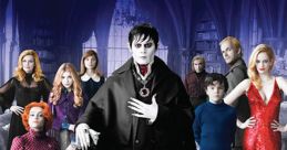 Dark Shadows (2012) poster featuring Johnny Depp and ensemble cast, with the tagline 'Every family has its demons.