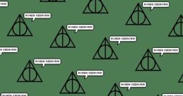 Pattern featuring black symbols and text "Avada Kedavra!" on a green background, perfect for fans of Harry Potter.