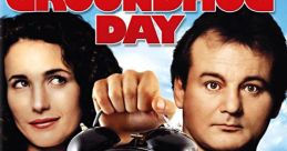 Groundhog Day 15th Anniversary Edition poster featuring Bill Murray and Andie MacDowell, showcasing time-loop themes.