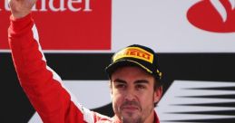 Fernando Alonso celebrates a victory in a Ferrari racing suit, showcasing his passion for Formula 1 in the United States.