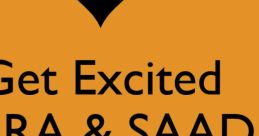 Get excited for Sara and Saad's engagement announcement with a vibrant orange background and bold text!