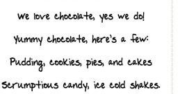 Chocoladepoes The first of "Chocoladepoes" has a delightful cadence to it, rolling off the tongue with a smoothness that