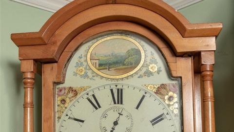 Grandfather clock striking three o'clock (Bell type Grandfather clock ...