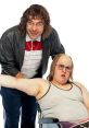 Sketch from "Little Britain" featuring characters posing humorously, showcasing the show's unique comedic style.