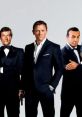 Three iconic James Bond actors in tuxedos, exuding charisma and elegance, showcasing the essence of 007's legacy.