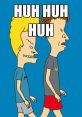 Beavis and Butt-Head walking with comic laughter, embodying humor and nostalgia from the iconic "Ah Huhu" scenes.