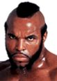 Mr. T's fierce look as Clubber Lang in Rocky III showcases his iconic mohawk and intense expression in the ring.