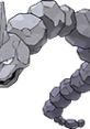 Onix from Pokémon Puzzle League, depicted as a rock serpent with a distinctive spiky head and segmented body.