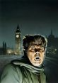 Transformation scene from "Werewolves of London" featuring a werewolf in front of Big Ben at night.