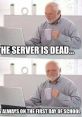 Sometime server has died The quiet hum of the server room suddenly came to an abrupt halt, replaced by a deafening