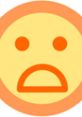 Sad face emoji expressing disappointment and frustration with a vivid orange outline. Ideal for “Censor Beep” contexts.