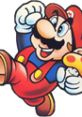 Classic Mario leaps joyfully, showcasing his red outfit and iconic mustache in the Super Mario Bros. universe.