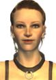 Joana character from Fallout: New Vegas with a close-up portrait, featuring a leather collar and confident expression.