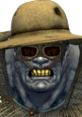 Lily Bowen character from Fallout: New Vegas wearing sunglasses and a distinctive hat, showcasing unique post-apocalyptic style.