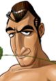 Don Flamenco from Punch-Out!! Wii, showcasing his signature confident expression and rose in mouth.