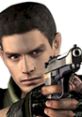 Chris Redfield from Resident Evil aiming a pistol, showcasing his determination in the fight against biohazard threats.